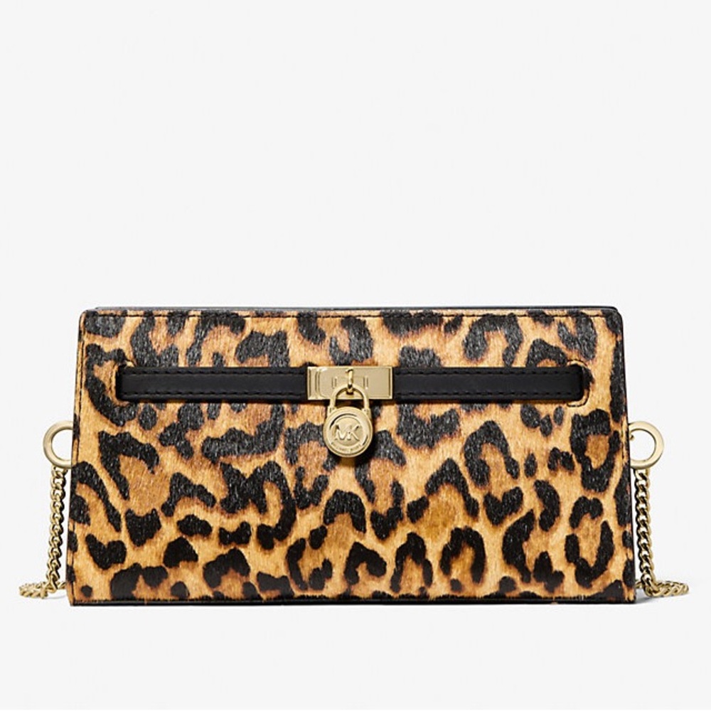 NWT-Michael Kors-Hamilton Moderne-X-Small Convertible Crossbody-Leopard-CalfHair - Picture 14 of 16